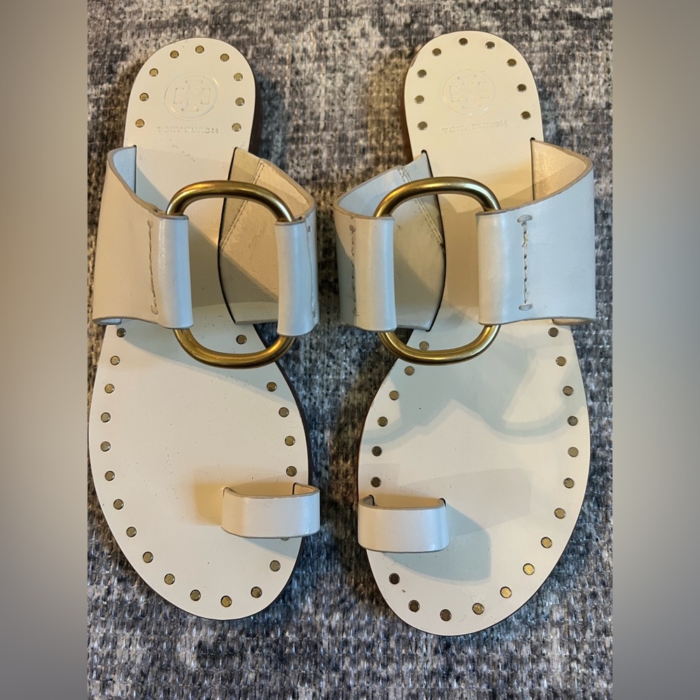 Tory Burch Gladiator Sandals - White/Gold